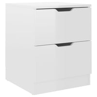 Comodini 2 pz Bianco Lucido 40x40x50 cm in Legno Multistrato 326736