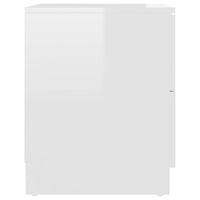 Comodini 2 pz Bianco Lucido 40x40x50 cm in Legno Multistrato 326736