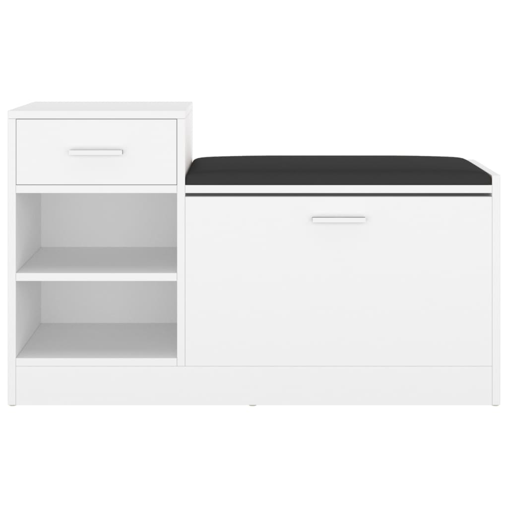 Panca Porta Scarpe Bianca 94,5x31x57 cm in Legno Multistrato 326741