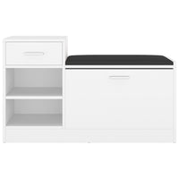 Panca Porta Scarpe Bianca 94,5x31x57 cm in Legno Multistrato 326741