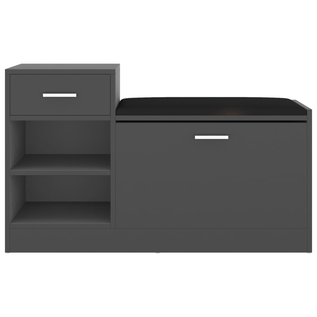 Panca Porta Scarpe Grigia 94,5x31x57 cm in Legno Multistrato 326743