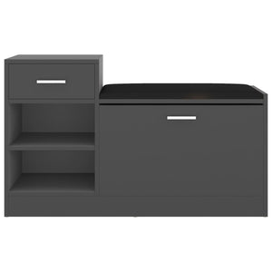 Panca Porta Scarpe Grigia 94,5x31x57 cm in Legno Multistrato 326743