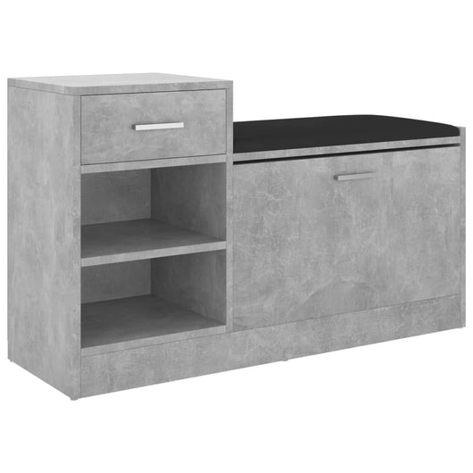Panca Porta Scarpe Grigio Cemento 94,5x31x57 cm Multistrato 326745