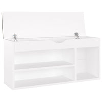 Panca Porta Scarpe con Cuscino Bianca 104x30x49cm Multistrato 326750