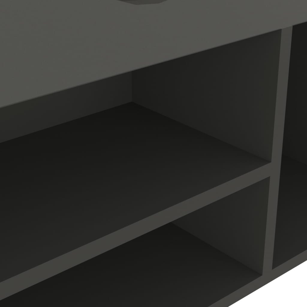 Panca Porta Scarpe con Cuscino Grigia 104x30x49cm Multistrato 326752