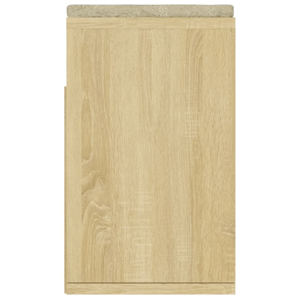 Panca per scarpe, scarpiera, cassettiera, scaffale, mobile da ingresso, con cuscino, sonoma in MDF marrone 02_0022871