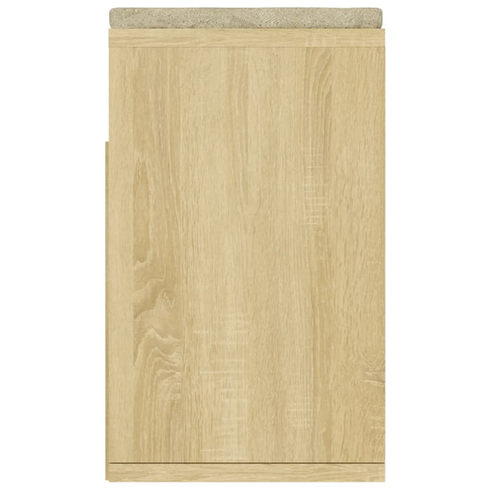 Panca per scarpe, scarpiera, cassettiera, scaffale, mobile da ingresso, con cuscino, sonoma in MDF marrone 02_0022871