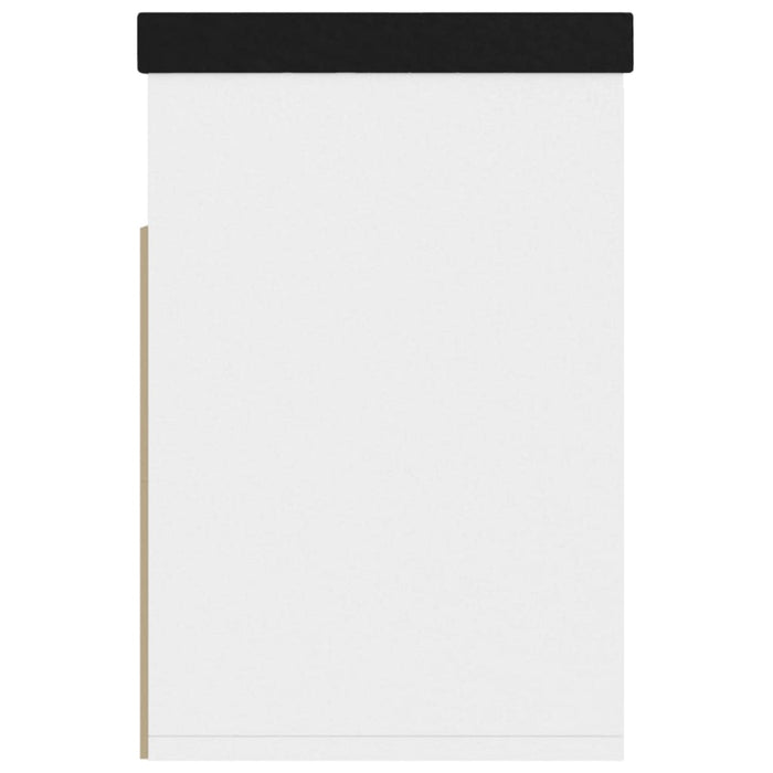 Panca per scarpe, stivali, cassettiera, scaffale per ingresso, con cuscino, in MDF bianco 02_0022867