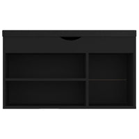 Panca Porta Scarpe con Cuscino Nera 80x30x47 Legno Multistrato 326760
