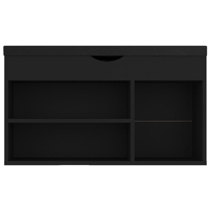 Panca Porta Scarpe con Cuscino Nera 80x30x47 Legno Multistrato 326760