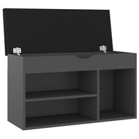 Panca Porta Scarpe con Cuscino Grigia 80x30x47cm Multistrato 326761