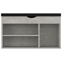 Panca Scarpe con Cuscino Grigio Cemento 80x30x47cm Multistrato 326763