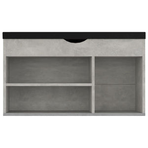 Panca Scarpe con Cuscino Grigio Cemento 80x30x47cm Multistrato 326763