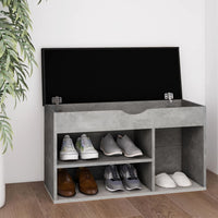 Panca Scarpe con Cuscino Grigio Cemento 80x30x47cm Multistrato 326763