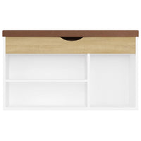 Panca Scarpe Cuscino Bianco Rovere Sonoma 80x30x47 Multistrato 326764