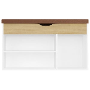 Panca Scarpe Cuscino Bianco Rovere Sonoma 80x30x47 Multistrato 326764