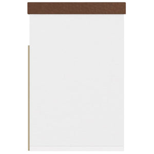 Panca Scarpe Cuscino Bianco Rovere Sonoma 80x30x47 Multistrato 326764