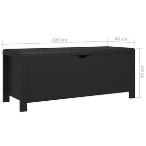 Contenitore con Cuscino Nero 105x40x45cm Legno Multistrato 326769