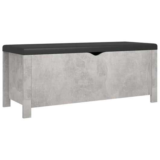 Contenitore con Cuscino Grigio Cemento 105x40x45cm Multistrato 326772