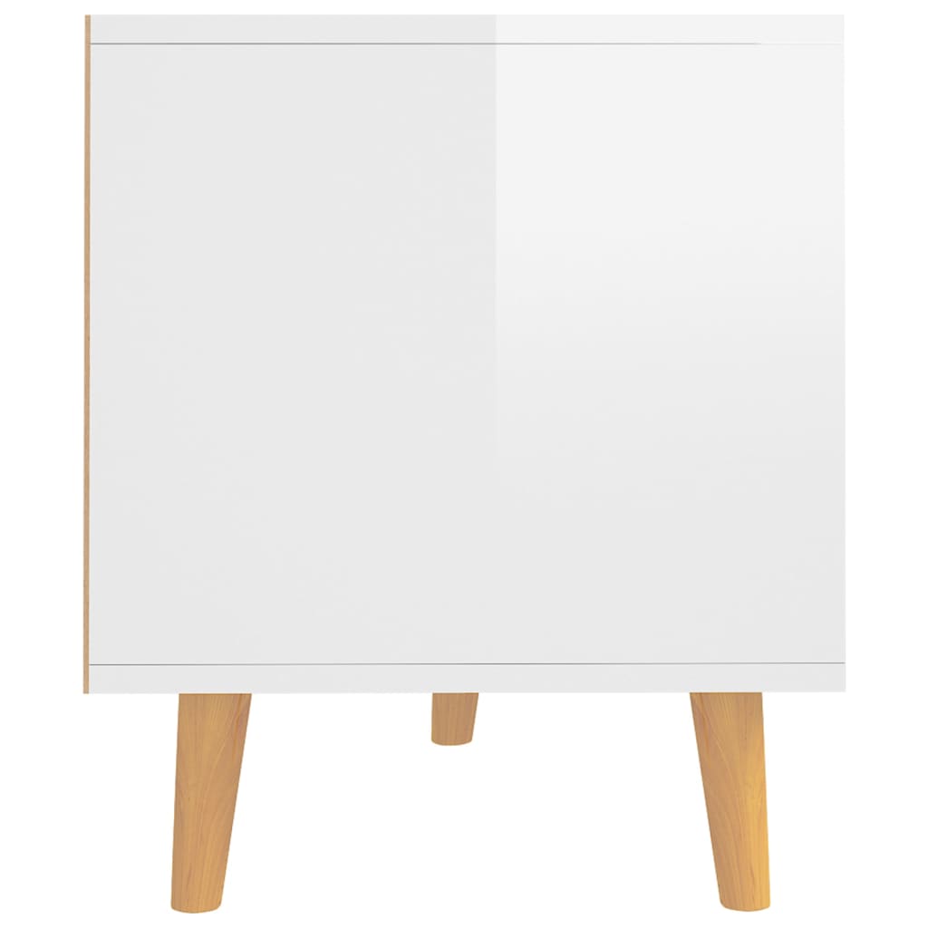 Mobile Porta TV Bianco Lucido 90x40x48,5 cm Legno Multistrato 326783