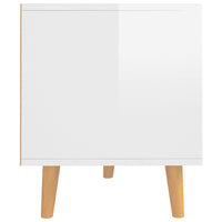 Mobile Porta TV Bianco Lucido 90x40x48,5 cm Legno Multistrato 326783