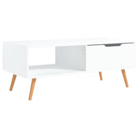 Tavolino da Salotto Bianco 100x49,5x43 cm in Legno Multistrato 326786