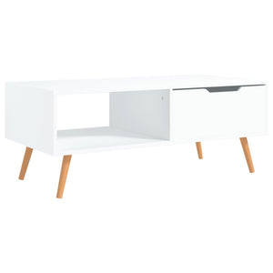 Tavolino da Salotto Bianco 100x49,5x43 cm in Legno Multistrato 326786