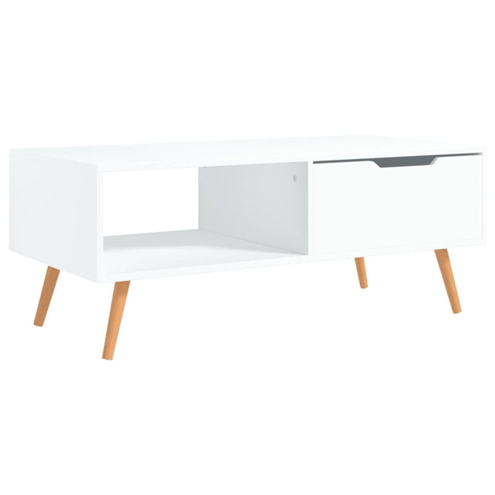 Tavolino da Salotto Bianco 100x49,5x43 cm in Legno Multistrato 326786