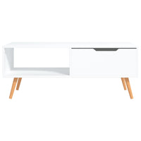 Tavolino da Salotto Bianco 100x49,5x43 cm in Legno Multistrato 326786