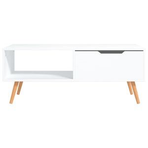 Tavolino da Salotto Bianco 100x49,5x43 cm in Legno Multistrato 326786