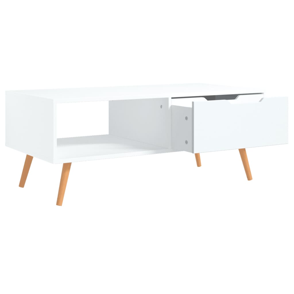 Tavolino da Salotto Bianco 100x49,5x43 cm in Legno Multistrato 326786