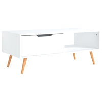 Tavolino da Salotto Bianco 100x49,5x43 cm in Legno Multistrato 326786