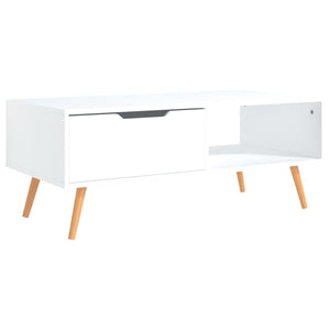 Tavolino da Salotto Bianco 100x49,5x43 cm in Legno Multistrato 326786