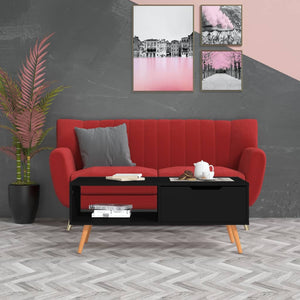 Tavolino da Salotto Nero 100x49,5x43 cm in Legno Multistrato 326787