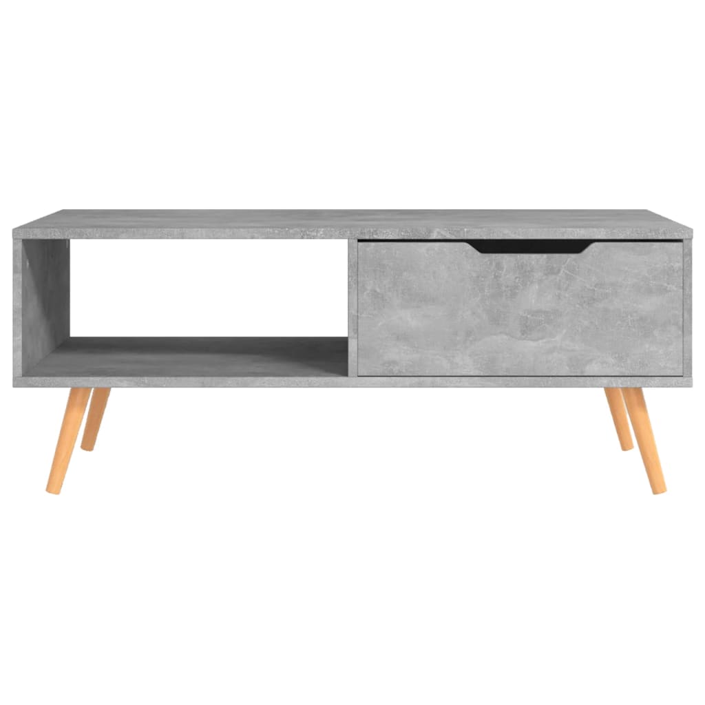 Tavolino Salotto Grigio Cemento 100x49,5x43cm Legno Multistrato 326790