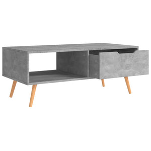 Tavolino Salotto Grigio Cemento 100x49,5x43cm Legno Multistrato 326790