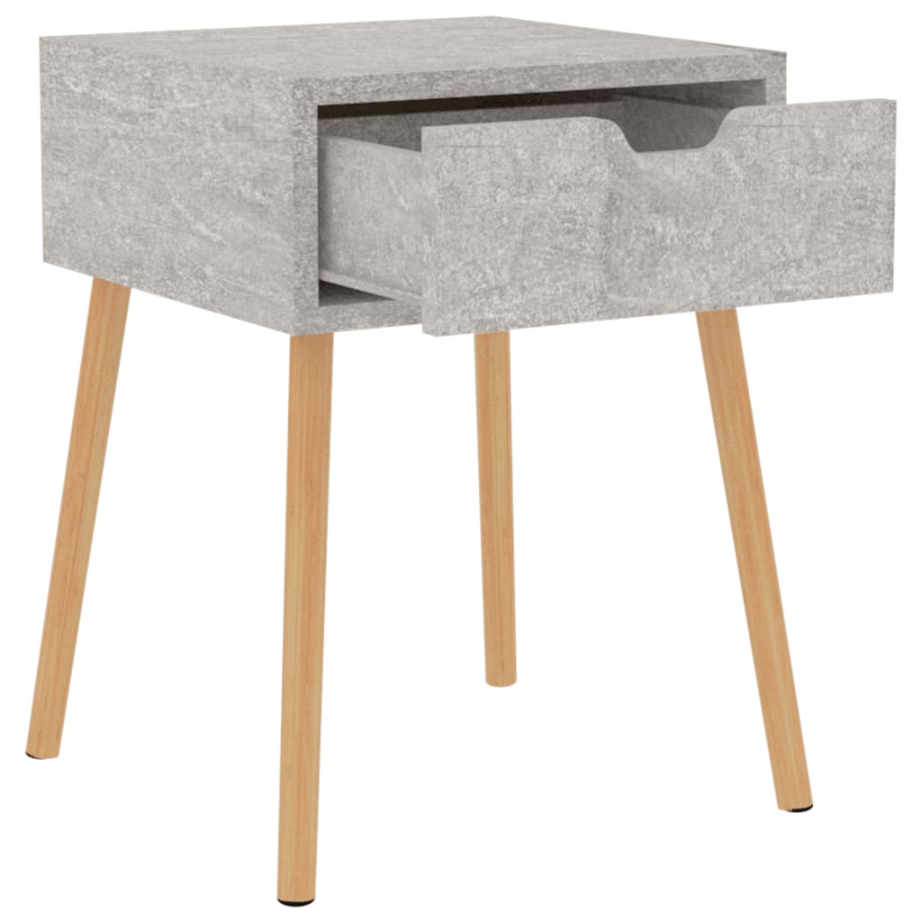 Comodino Grigio Cemento 40x40x56 cm in Legno Multistrato 326803