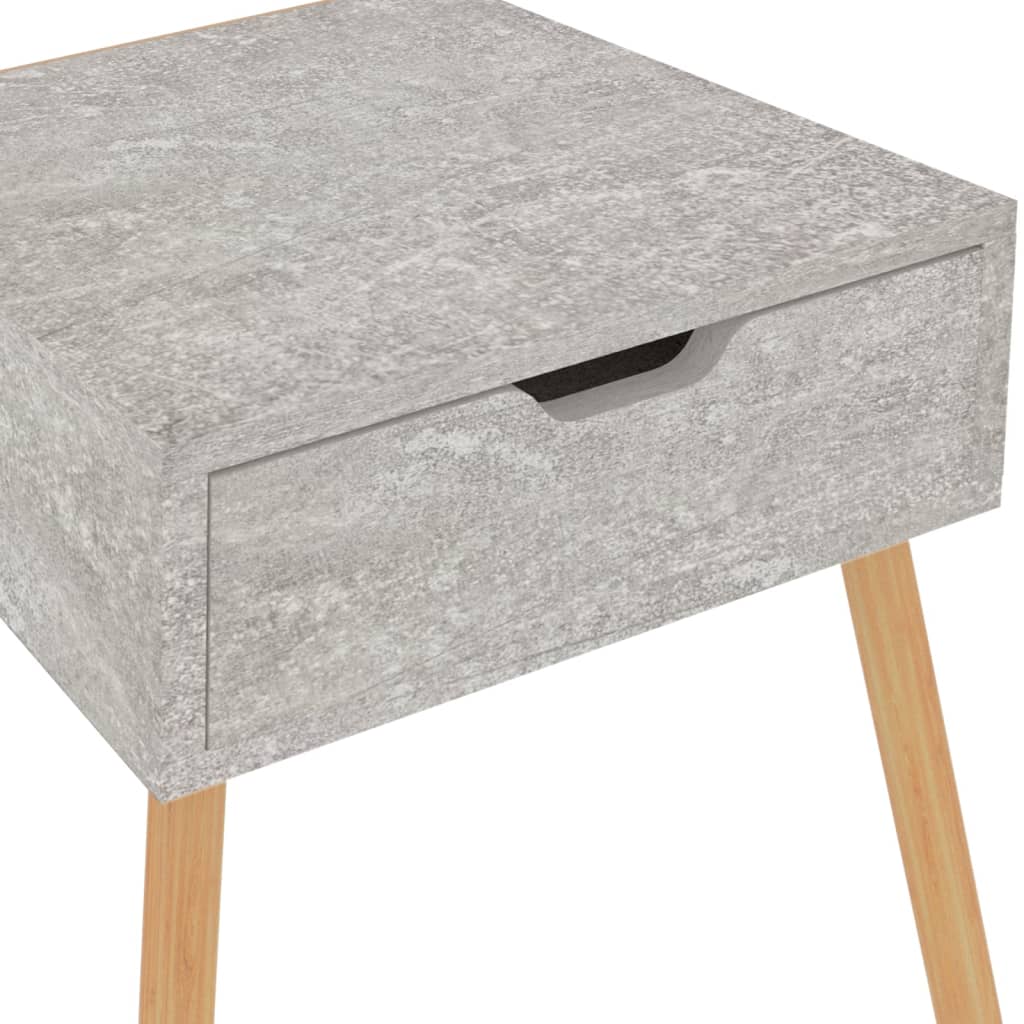 Comodino Grigio Cemento 40x40x56 cm in Legno Multistrato 326803
