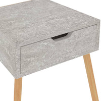 Comodino Grigio Cemento 40x40x56 cm in Legno Multistrato 326803