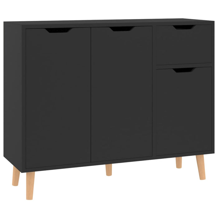 Credenza Nero Lucido 90x30x72 cm in Legno Multistrato 326820