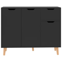 Credenza Nero Lucido 90x30x72 cm in Legno Multistrato 326820