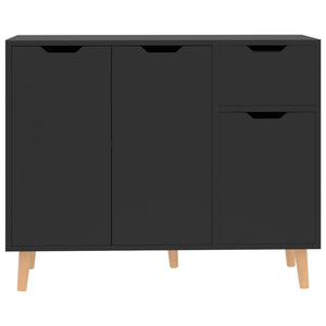 Credenza Nero Lucido 90x30x72 cm in Legno Multistrato 326820