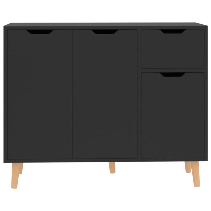 Credenza Nero Lucido 90x30x72 cm in Legno Multistrato 326820