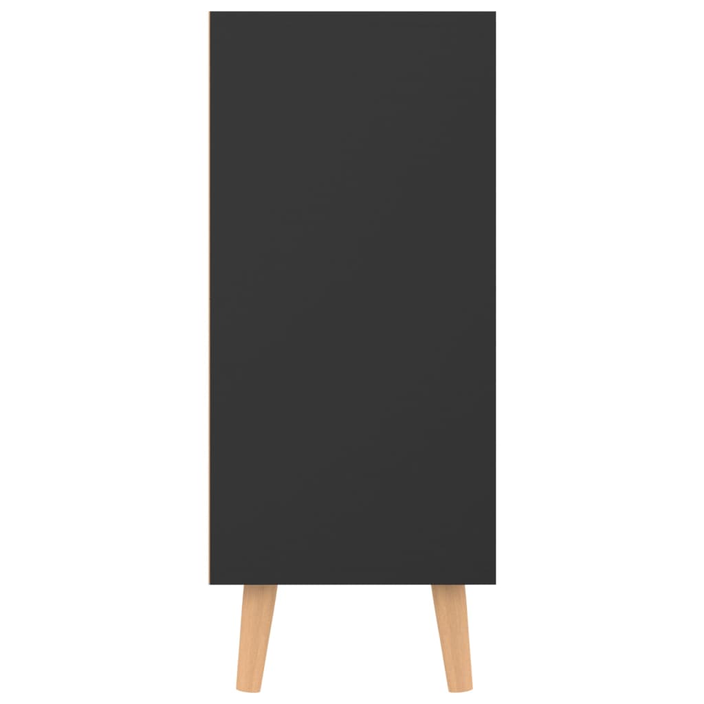 Credenza Nero Lucido 90x30x72 cm in Legno Multistrato 326820