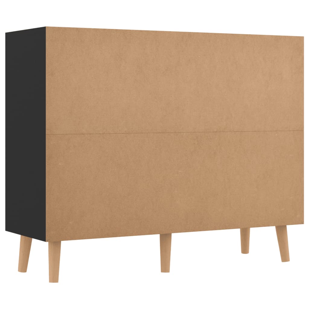 Credenza Nero Lucido 90x30x72 cm in Legno Multistrato 326820