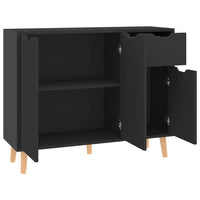 Credenza Nero Lucido 90x30x72 cm in Legno Multistrato 326820