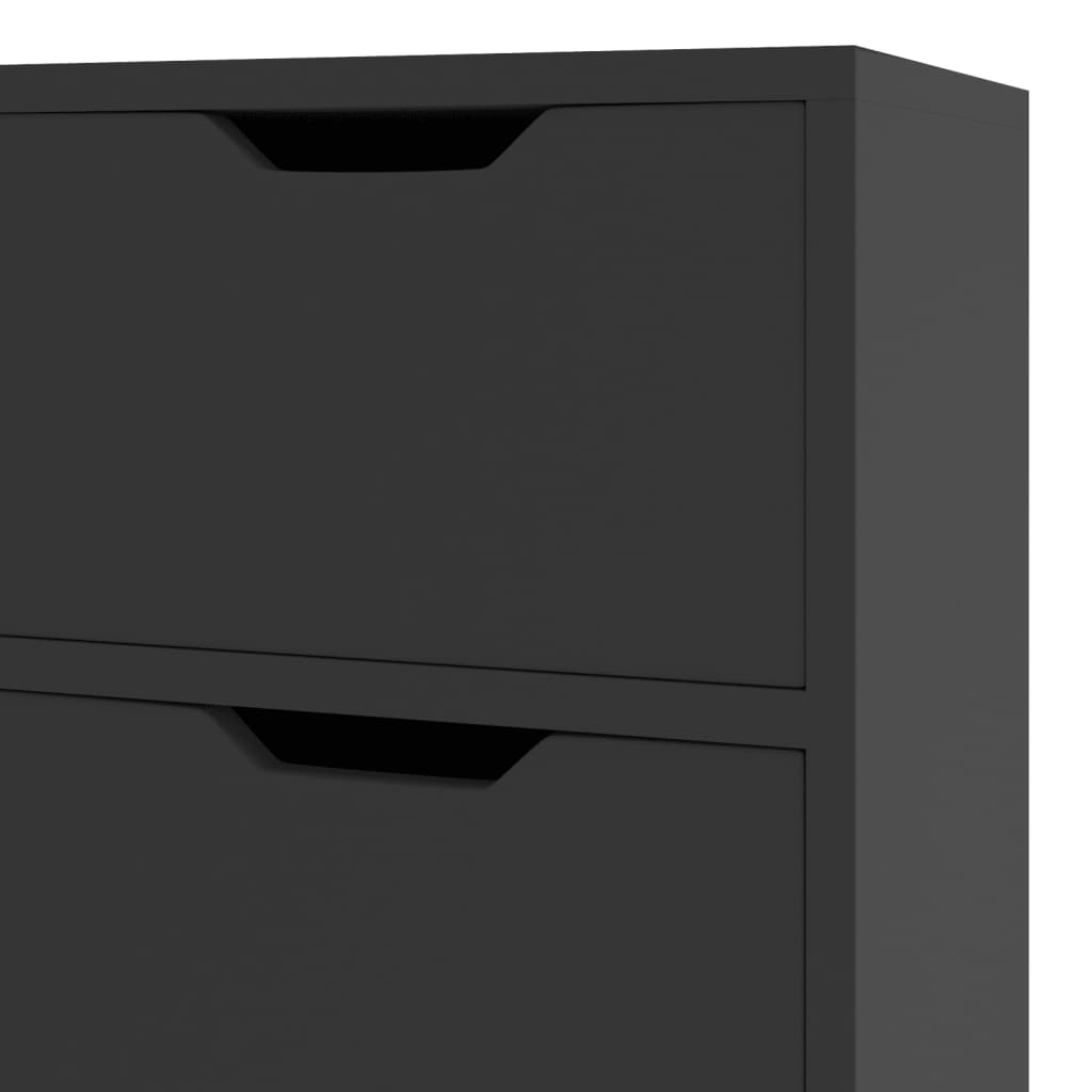 Credenza Nero Lucido 90x30x72 cm in Legno Multistrato 326820