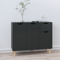 Credenza Nero Lucido 90x30x72 cm in Legno Multistrato 326820