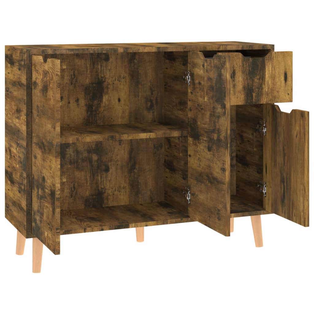 Credenza Rovere Fumo 90x30x72 cm in Legno Multistrato 326821