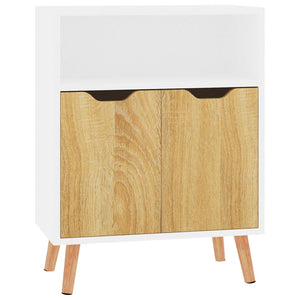 Credenza Bianca e Rovere Sonoma 60x30x72 cm in Truciolato cod mxl 58253